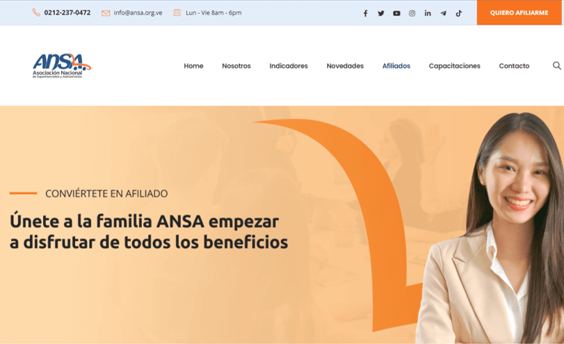 Sitio web de afiliados en ANSA